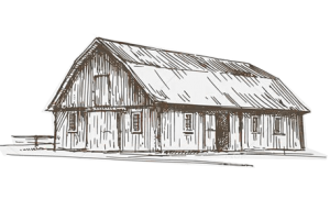 Pencil drawing of an old barn