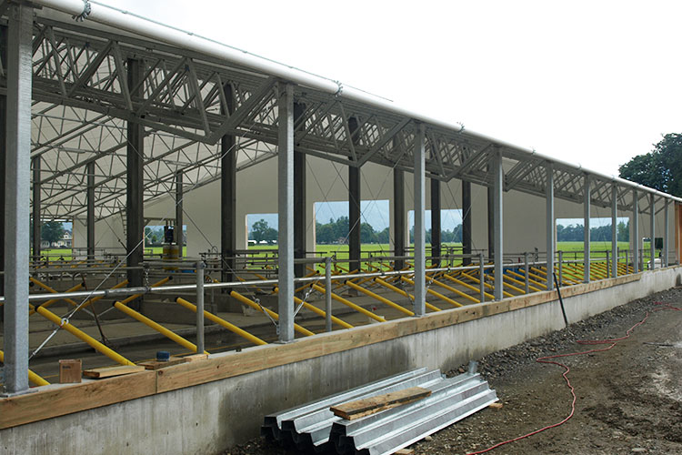 Newly constructed dairy barn at Cedarbrink Farm in Chilliwack