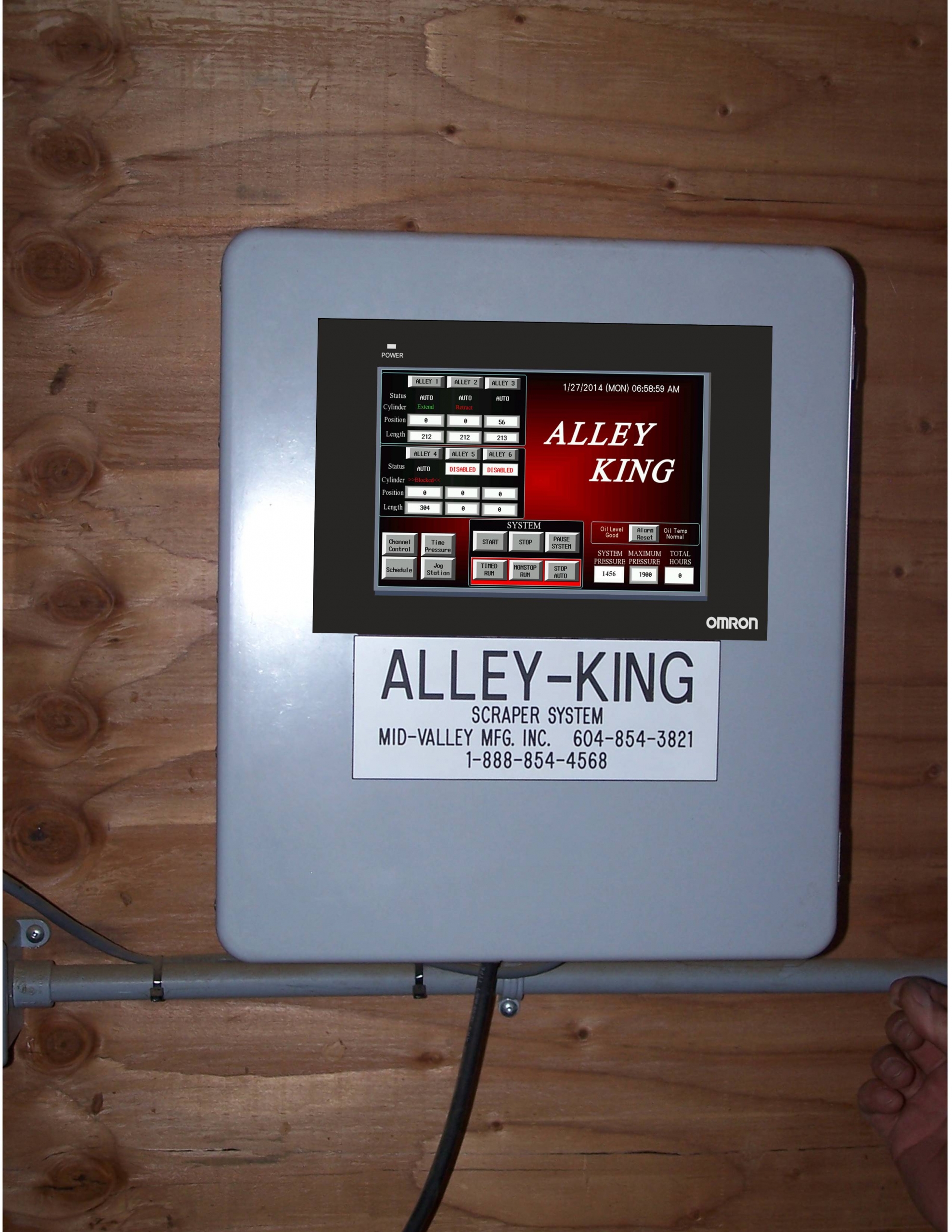 Control Panel for Alley King Manure Scraper System